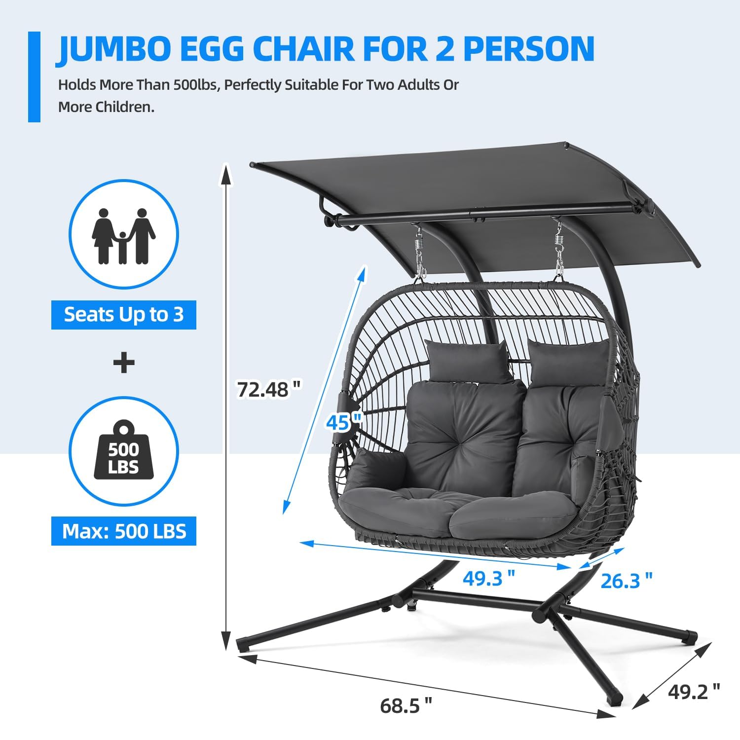 Oversized Double Egg Chair wit - Hanging Egg Chair 리뷰 및 가격