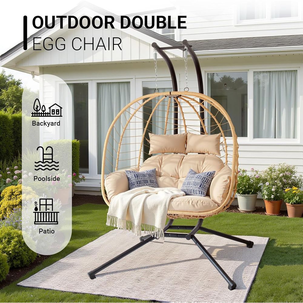 Patio Wicker Hanging Swing Egg - Hanging Egg Chair 리뷰 및 가격
