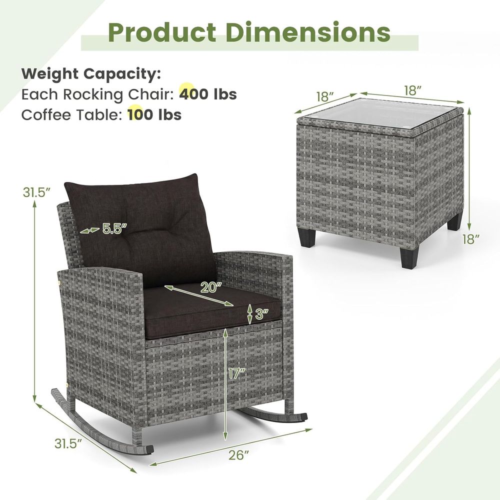 Rattan Wicker Rocking Chair Se - Outdoor Furniture Rattan 리뷰 및 가격
