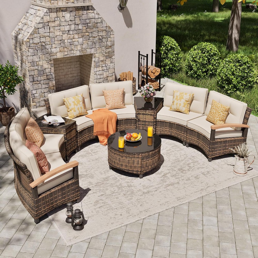 9 Piece Outdoor Patio Furnitur - Outdoor Furniture Rattan 리뷰 및 가격