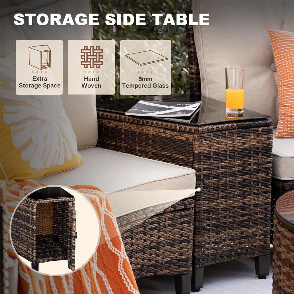 9 Piece Outdoor Patio Furnitur - Outdoor Furniture Rattan 리뷰 및 가격