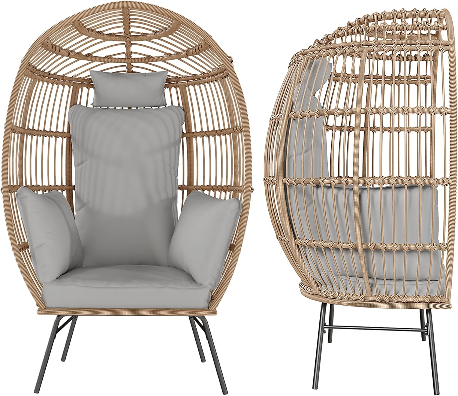 Wicker Egg Chair with Ottoman, - Outdoor Furniture Egg Chair 리뷰 및 가격