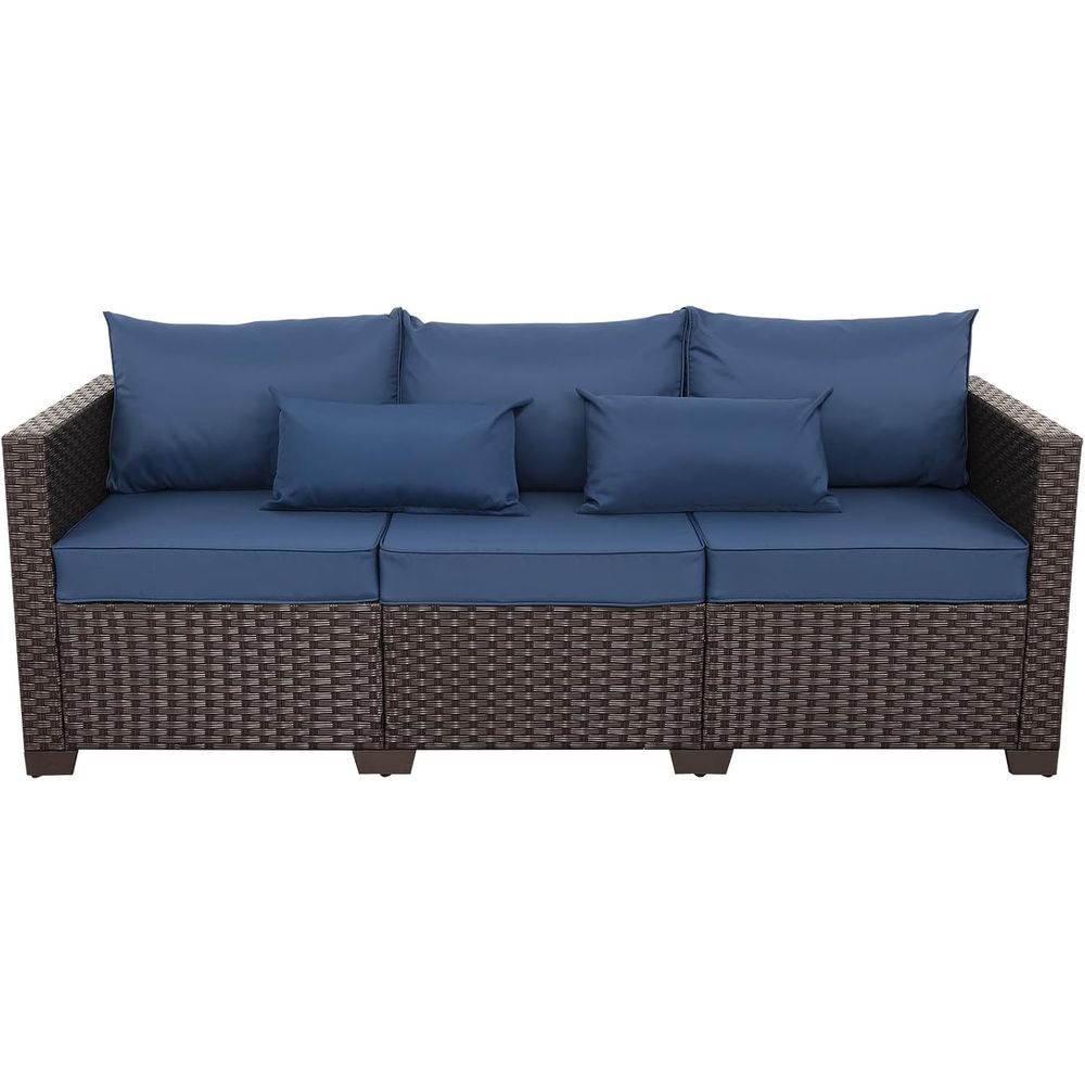3-Seat Patio Wicker Sofa, Outd - Outdoor Furniture Rattan 리뷰 및 가격