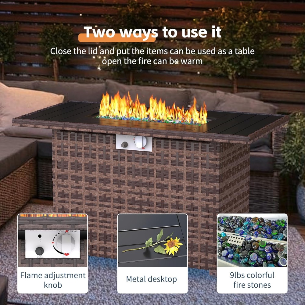 Sectional Sofa Set with Fire P - Outdoor Furniture Europe 리뷰 및 가격