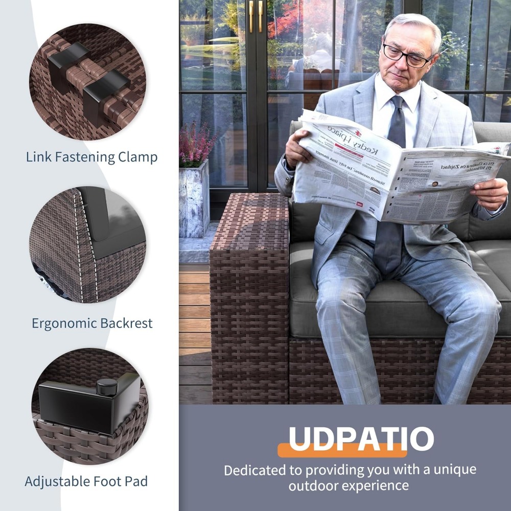 Sectional Sofa Set with Fire P - Outdoor Furniture Europe 리뷰 및 가격